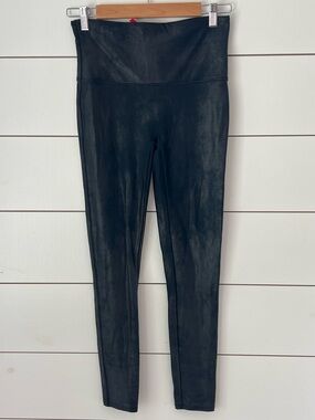 SPANX High-Waist Faux Leather Leggings - Black